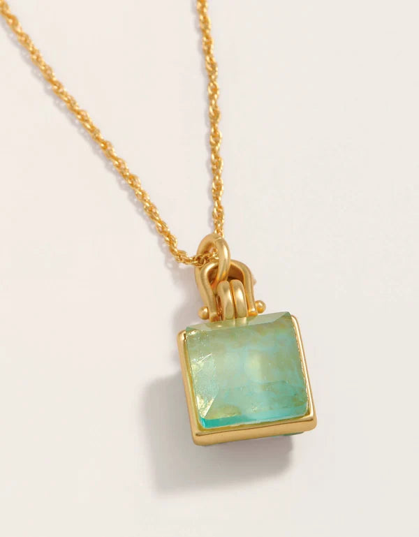 Marion Rectangle Necklace 20" in Topaz
