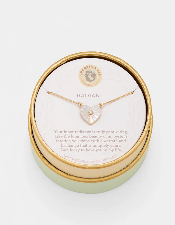 Sea La Vie Necklace 18" Radiant/MOP Heart Gold