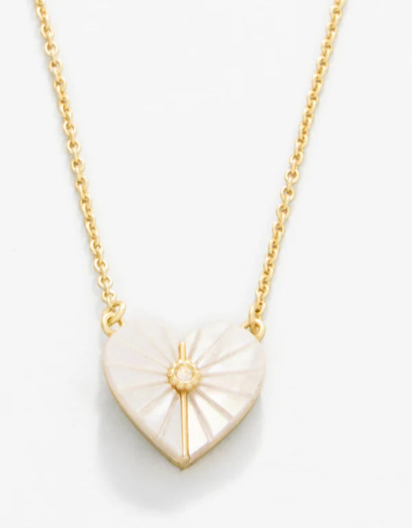 Sea La Vie Necklace 18" Radiant/MOP Heart Gold