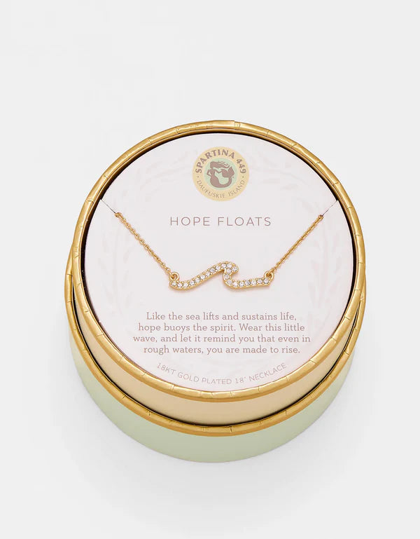 Sea La Vie Necklace 18" Hope Floats/Wave Gold