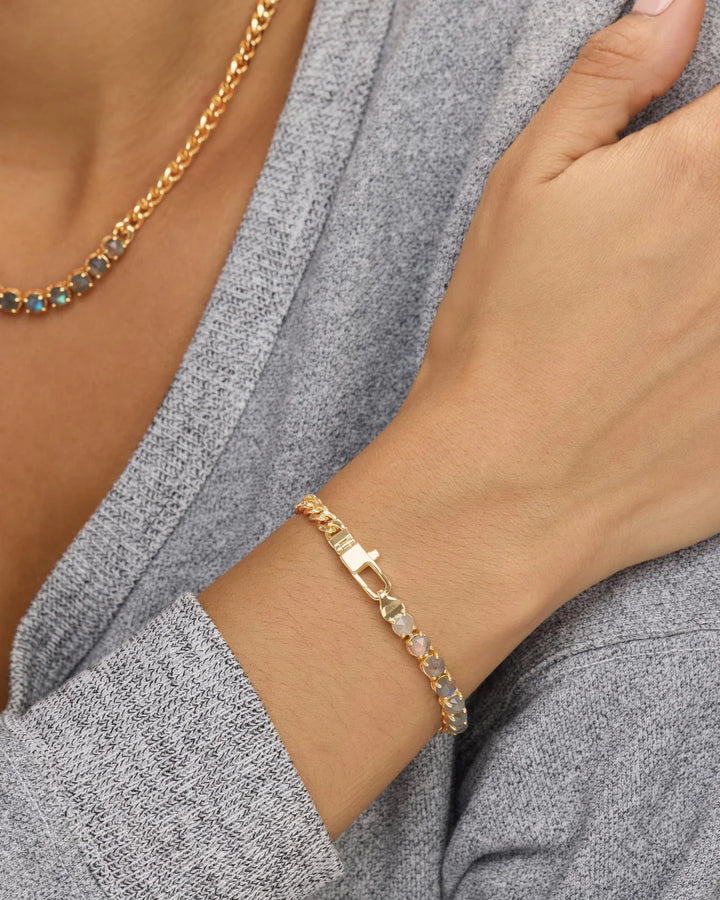 Julian Loves Labradorite Bracelet 5mm Gold-Lab