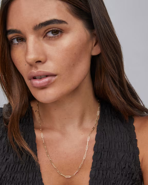 Courtney Paperclip Necklace Gold