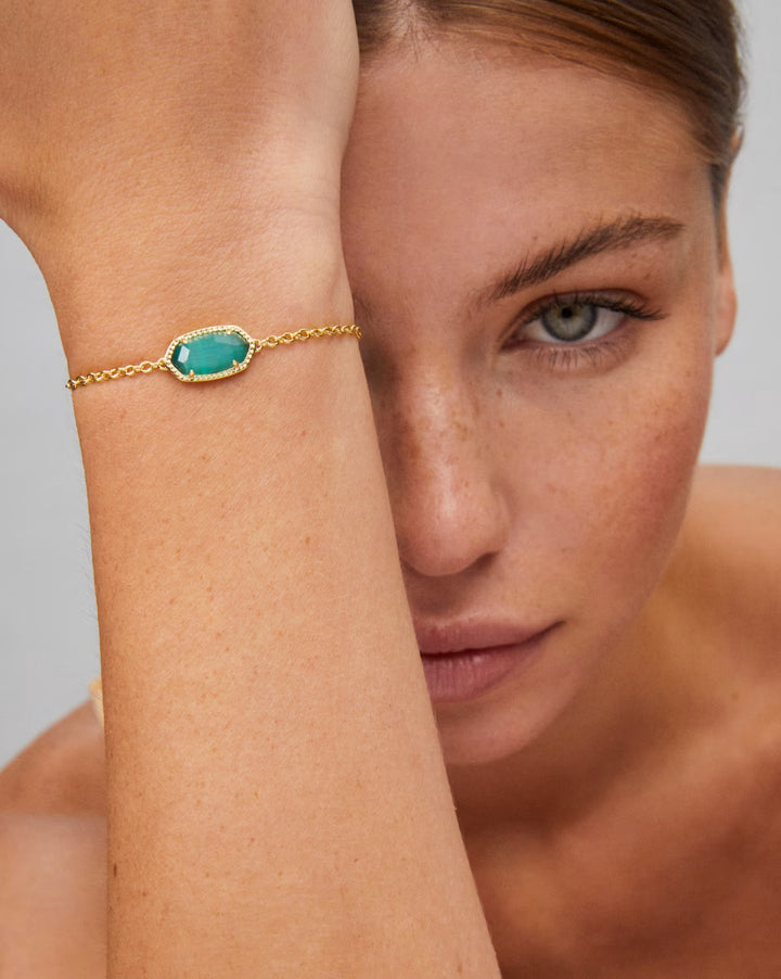 Elaina Bracelet- Gold Emerald Cats Eye