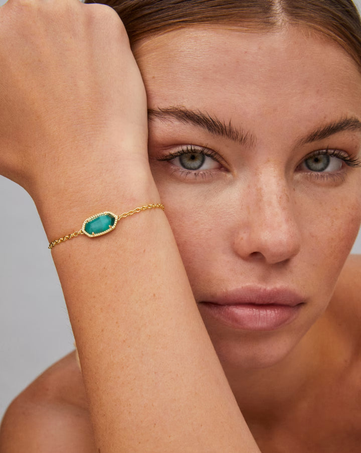 Elaina Bracelet- Gold Emerald Cats Eye