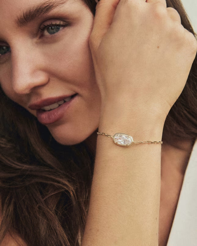 Elaina Luxe Gold Chain Bracelet in White CZ