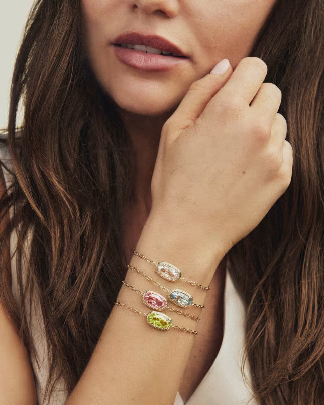 Elaina Luxe Gold Chain Bracelet in White CZ