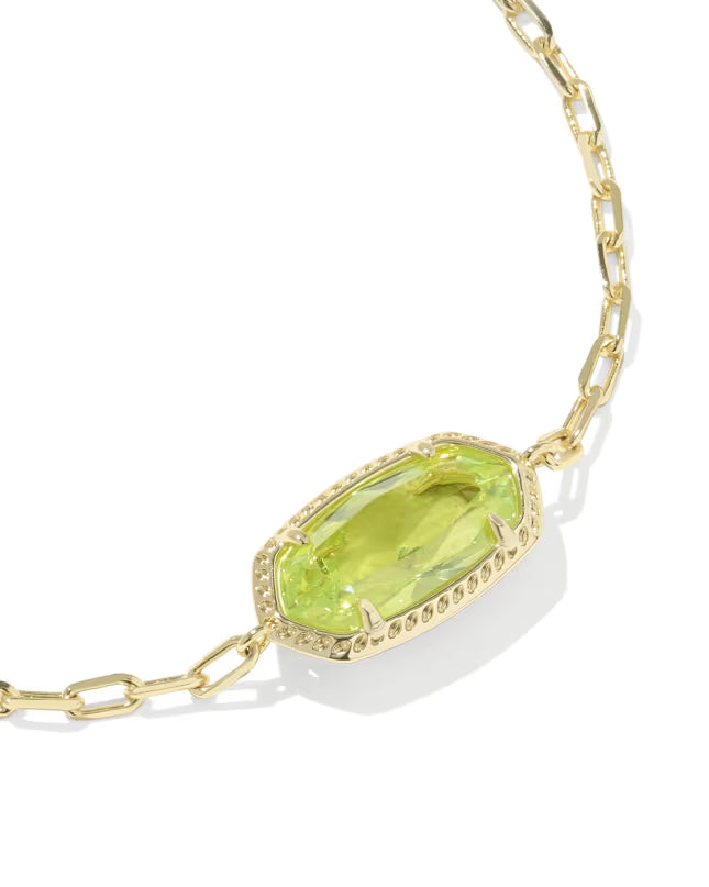 Elaina Luxe Gold Chain Bracelet in Light Green CZ