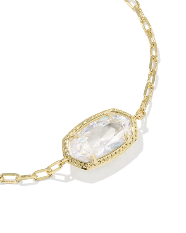 Elaina Luxe Gold Chain Bracelet in White CZ