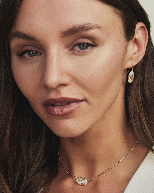 Elisa Luxe Gold Short Pendant Necklace