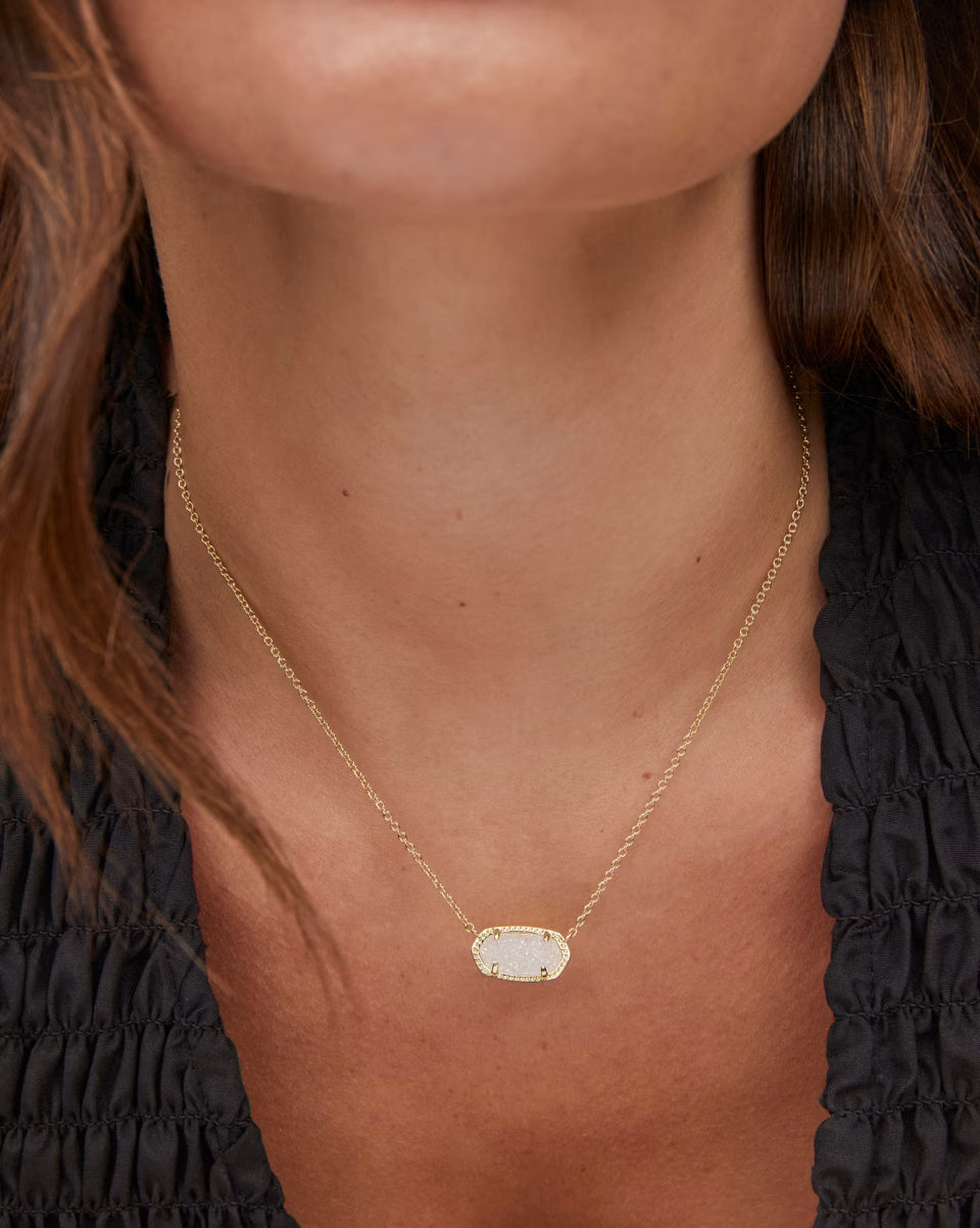 Elisa Necklace - Gold Iridescent Drusy