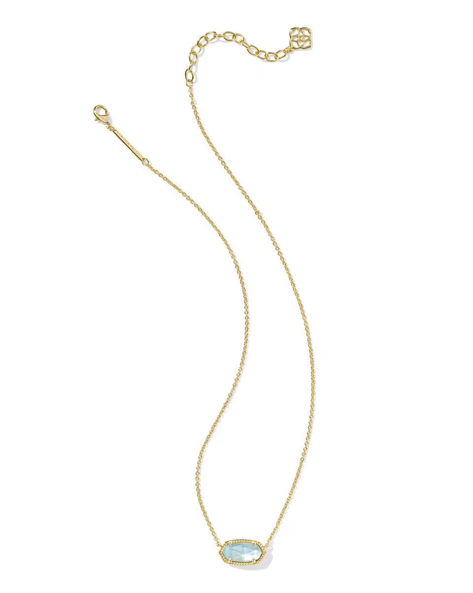 Elisa Necklace- Gold Light Blue Ilusion
