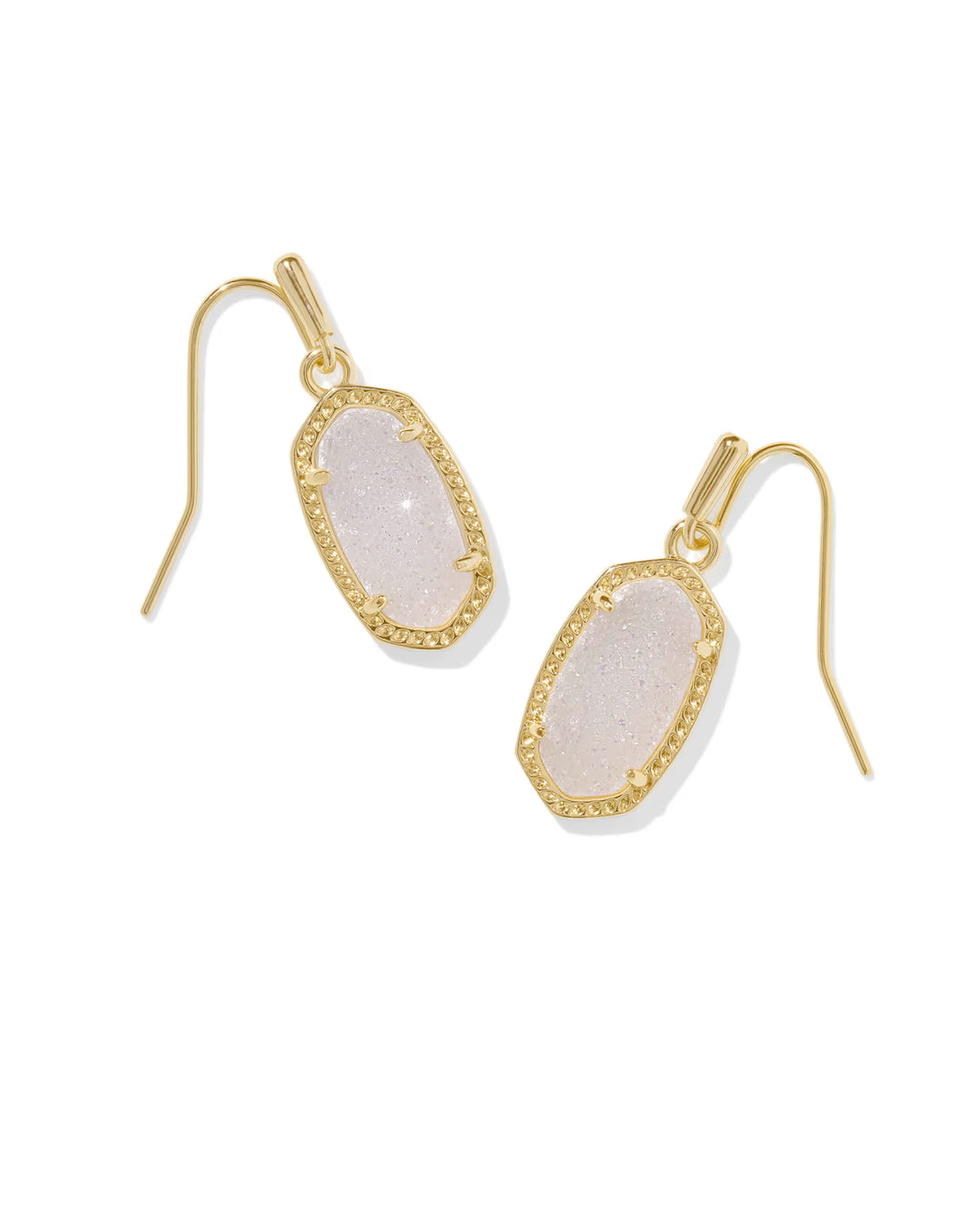 Lee Gold Drop Earrings in Iridescent Drusy