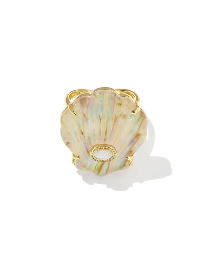 Lucia Shell Gold Cocktail Ring in Iridescent Abalone