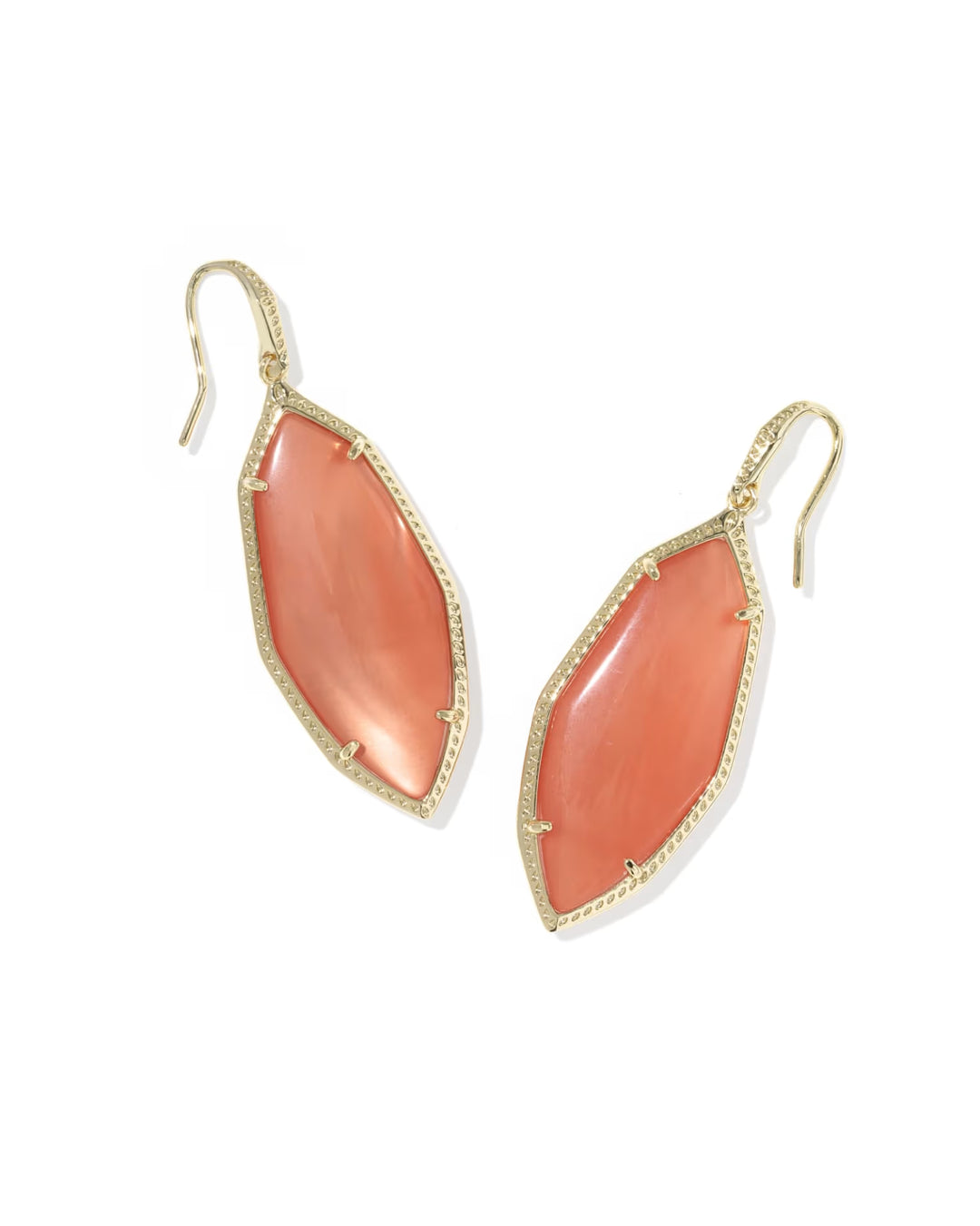 Ophelia Drop Earring in Gold Burnt Orange Mother of Pearl