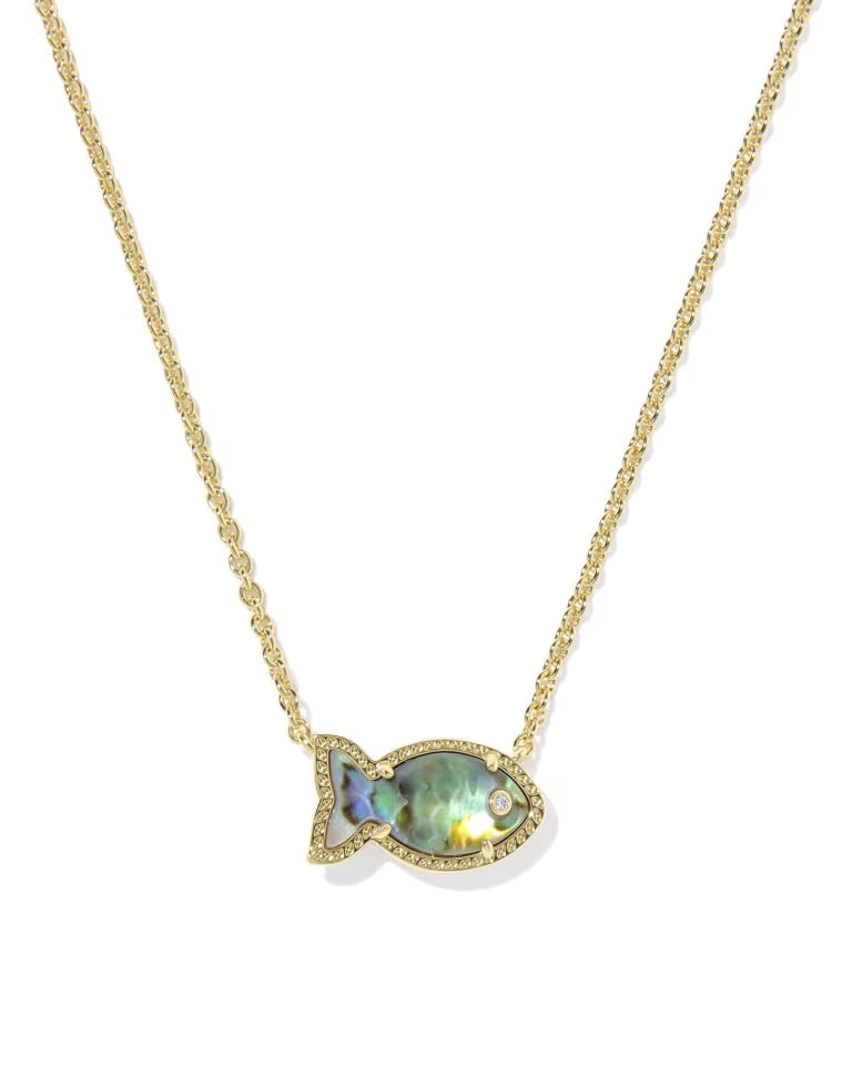 Parker Fish Gold Short Pendant Necklace