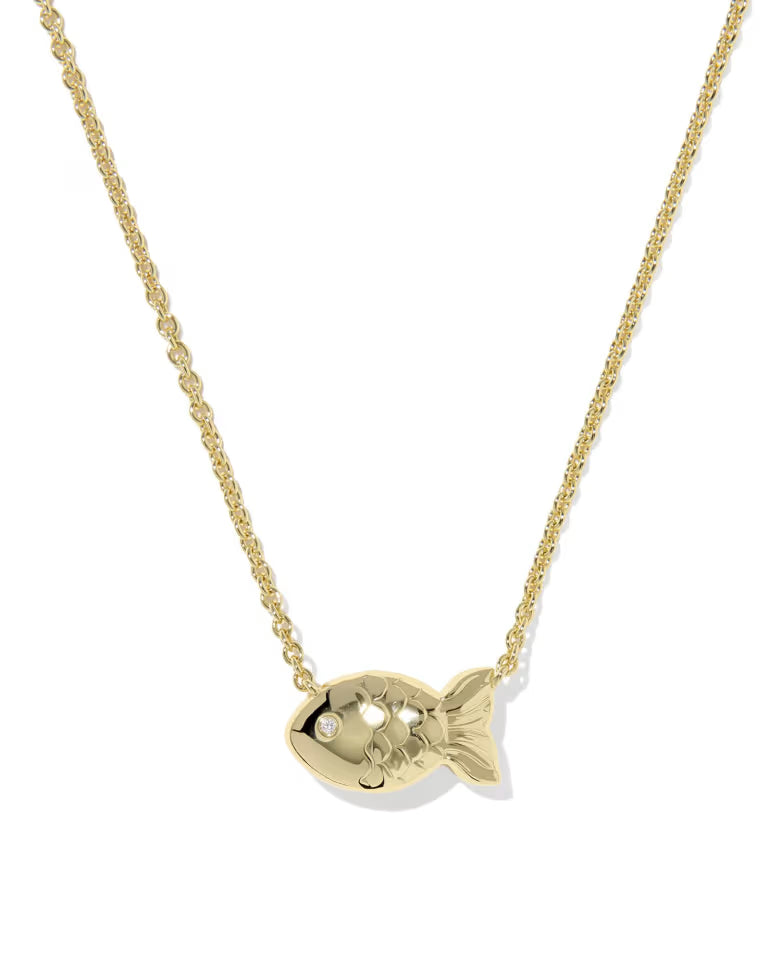 Parker Fish Gold Short Pendant Necklace