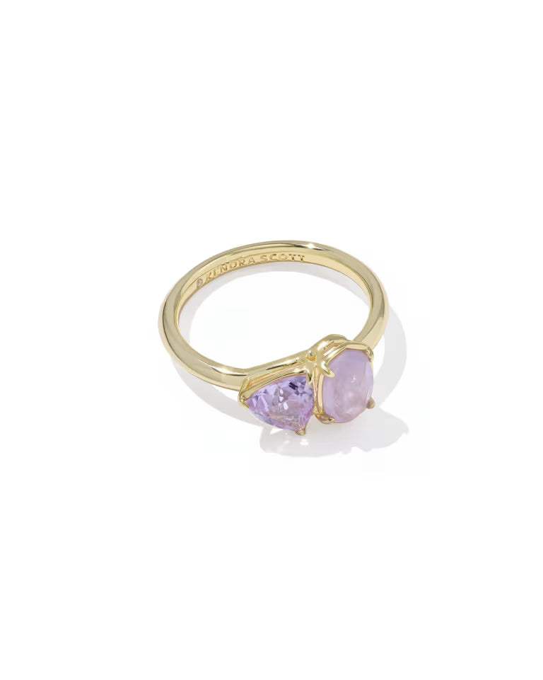 Tatum Band Ring Gold Purple Mix