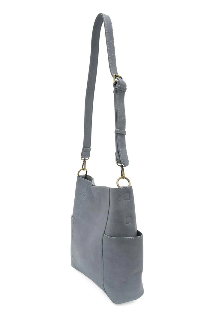 Dusty Blue Kaleigh Side Pocket Bucket Bag