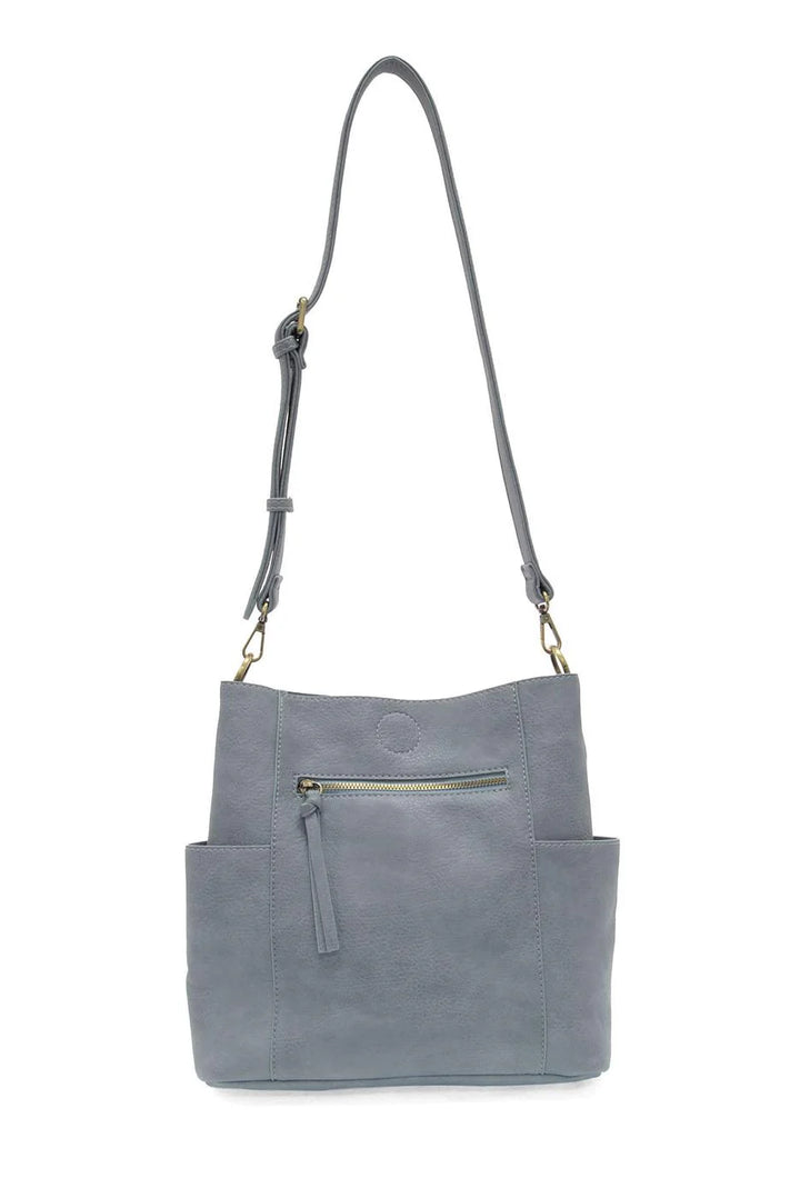 Dusty Blue Kaleigh Side Pocket Bucket Bag