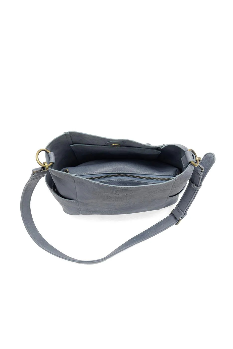 Dusty Blue Kaleigh Side Pocket Bucket Bag