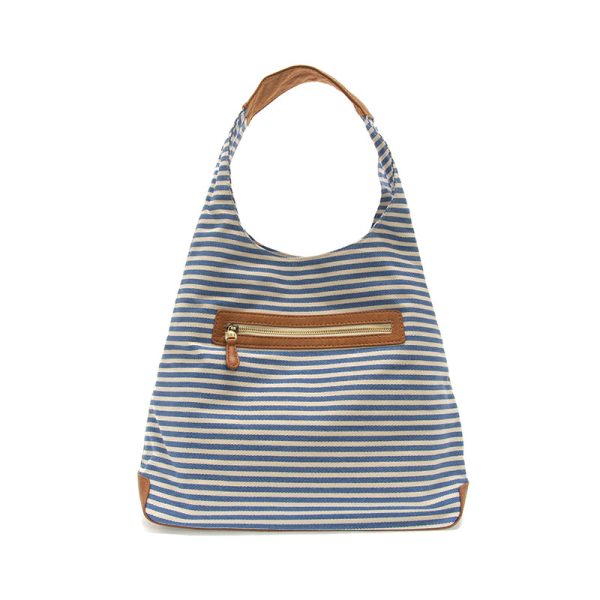 Blue and White April Canvas Hobo