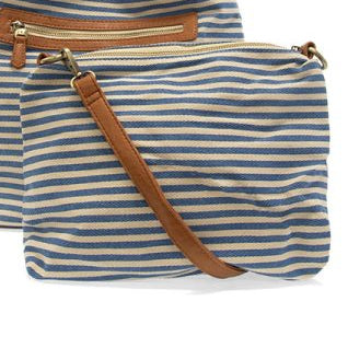 Blue and White April Canvas Hobo