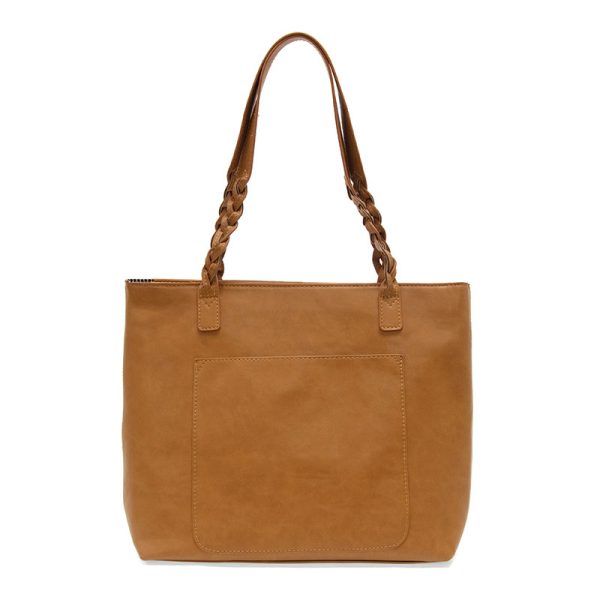 Alex Braided Handle Tote in Tawny