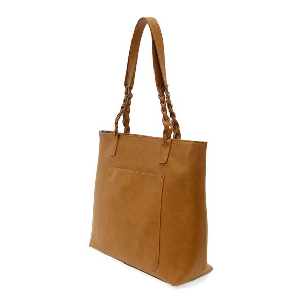 Alex Braided Handle Tote in Tawny