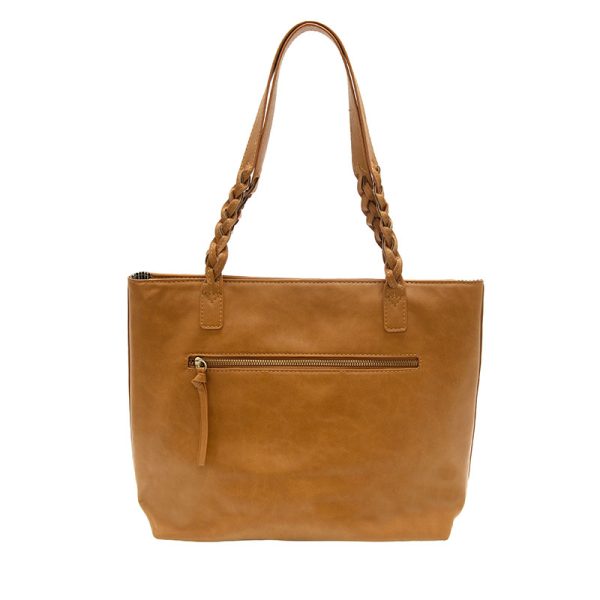 Alex Braided Handle Tote in Tawny