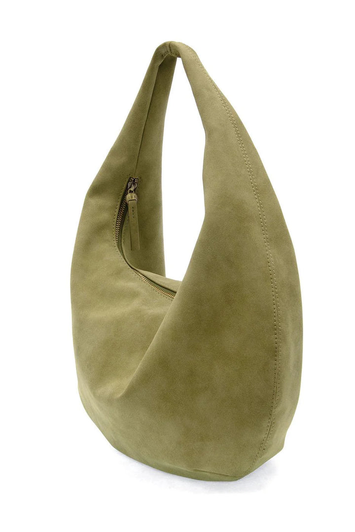 Sage Bianca Soft Crescent Shoulder Bag