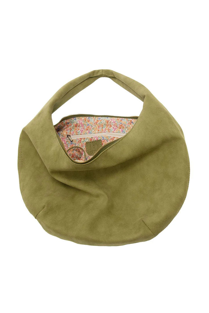 Sage Bianca Soft Crescent Shoulder Bag