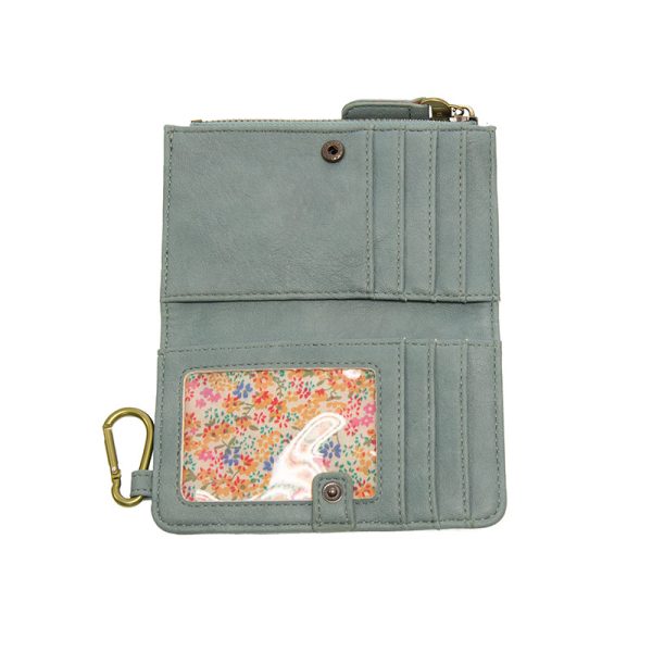 Light Denim Bobbie Bifold Wallet with Carabiner