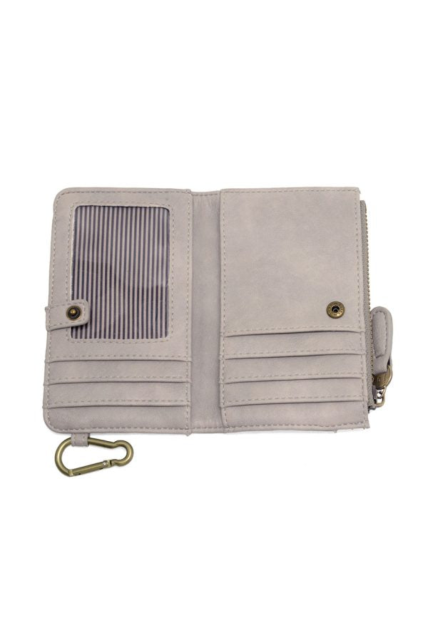 Grey Bobbie Bifold Wallet with Carabiner