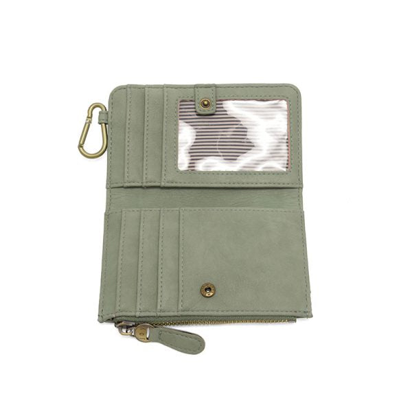 Sage Bobbie Bifold Wallet with Carabiner