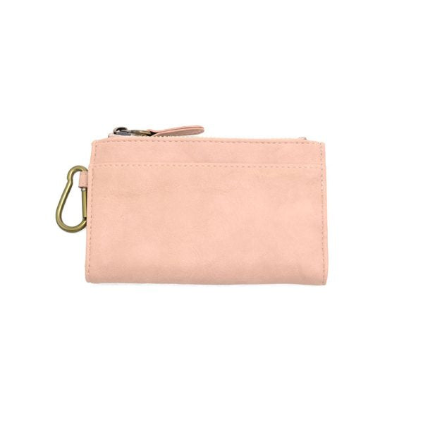 Soft Pink Bobbie Bifold Wallet with Carabiner