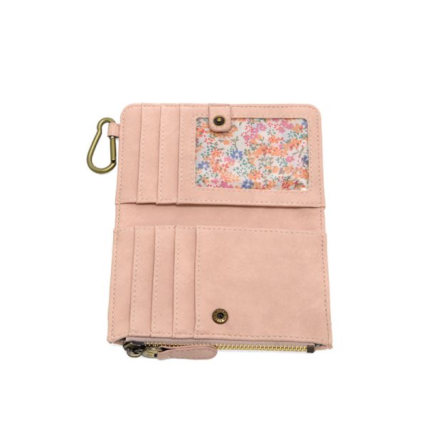 Soft Pink Bobbie Bifold Wallet with Carabiner