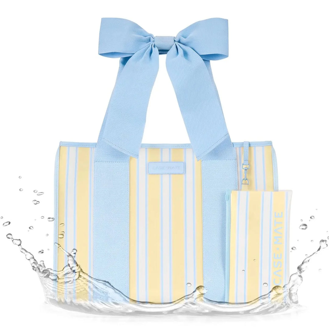 Jelly Bow Tote with Phone Pouch in Cabana Stripe