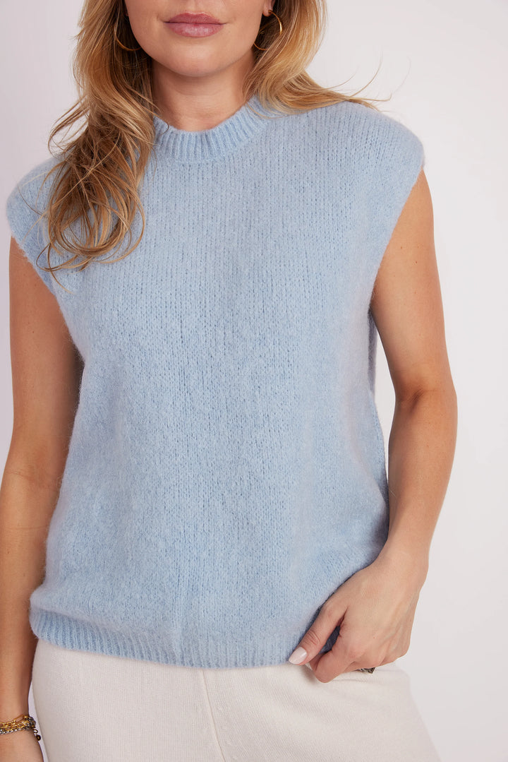 Nadia Knit Top in Light Blue