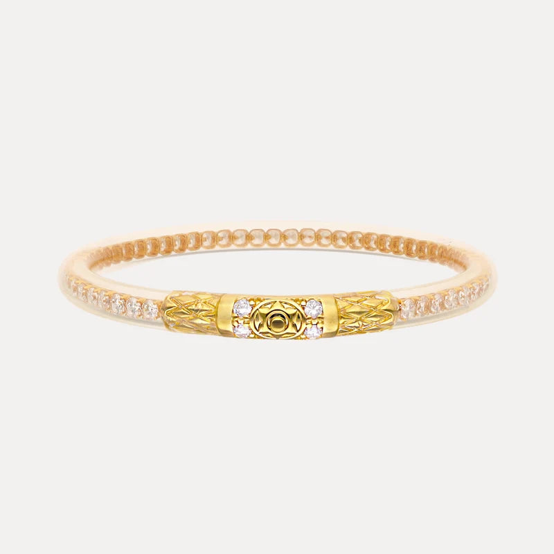 Clear Crystal Gold Queen All Weather Bangle Size Medium