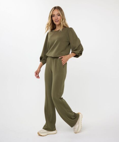 Trousers Flair Modal Moss Green