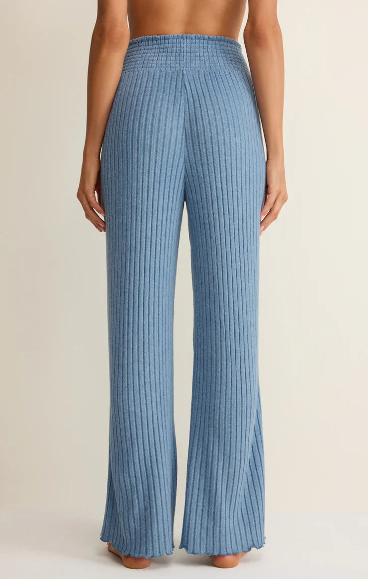 Oceanic Blue Dawn Smocked Rib Pant