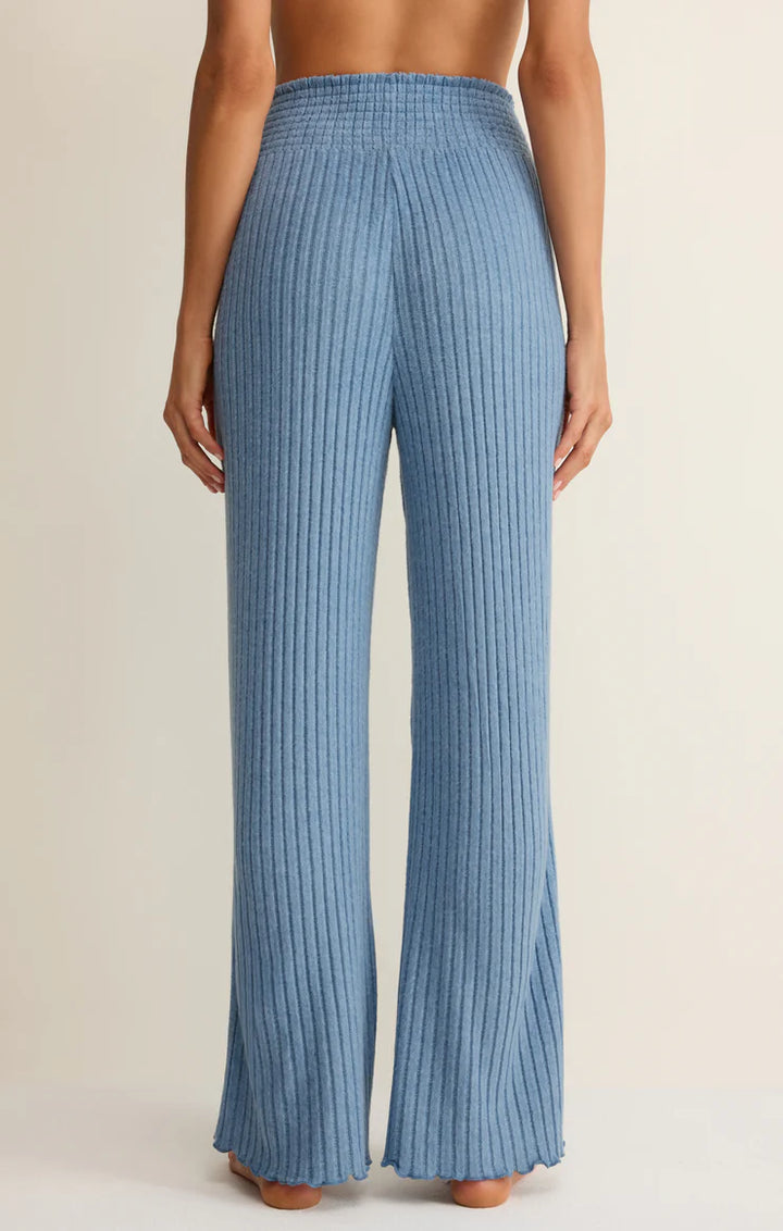Oceanic Blue Dawn Smocked Rib Pant