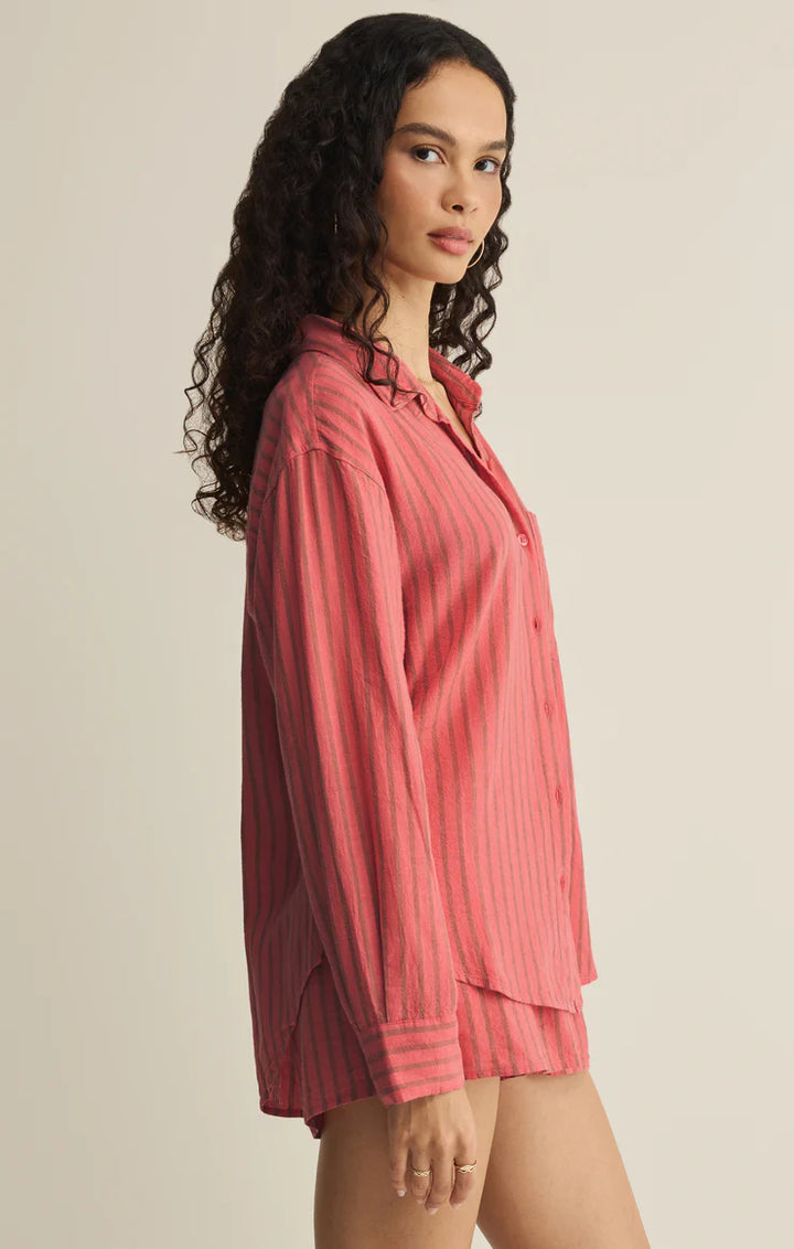 The Perfect Striped Linen Button Up in Gelato