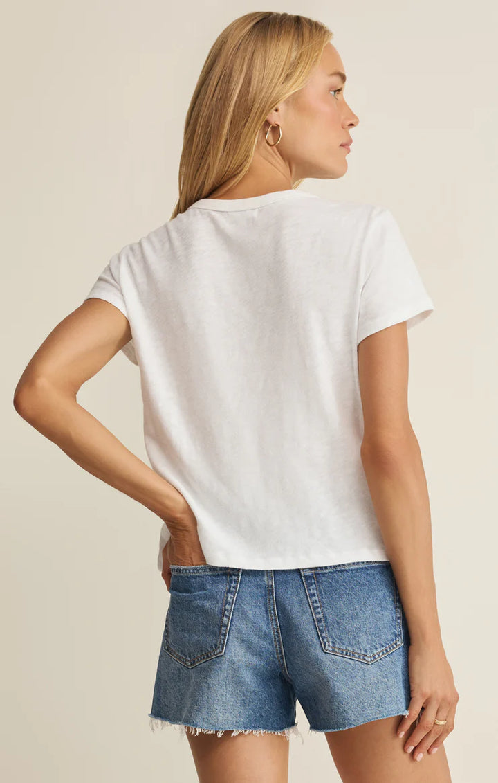 Junie Slub Tee Shirt in White