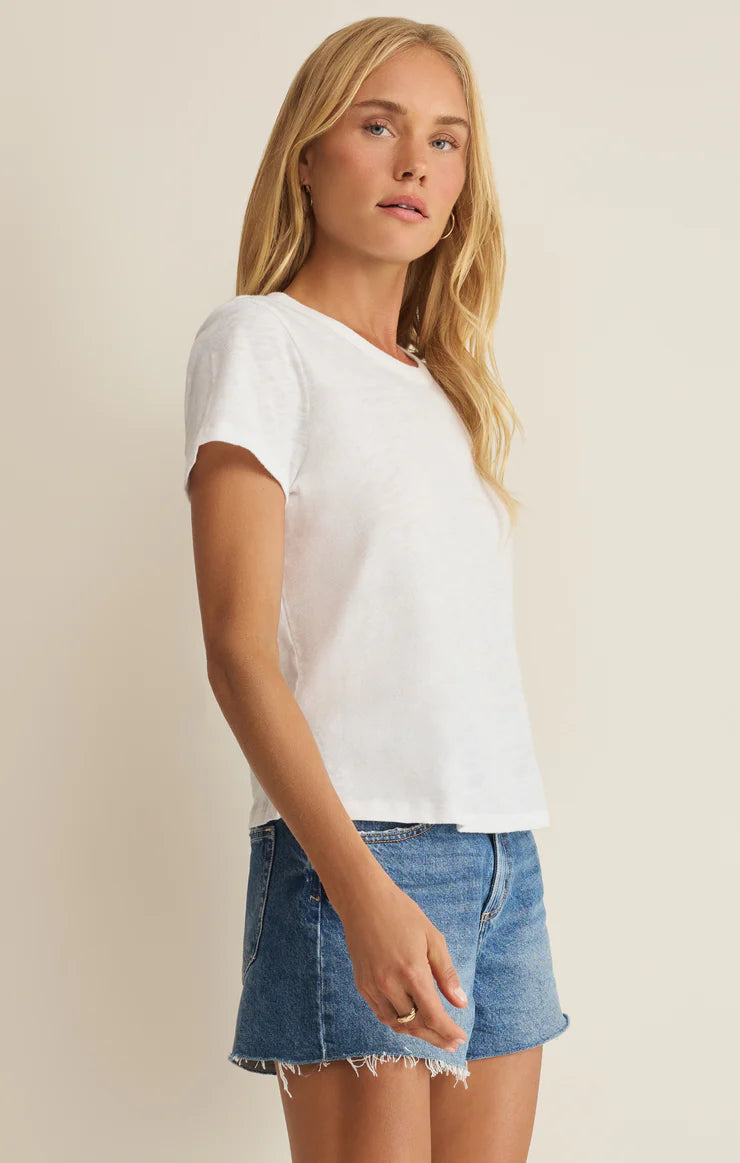 Junie Slub Tee Shirt in White