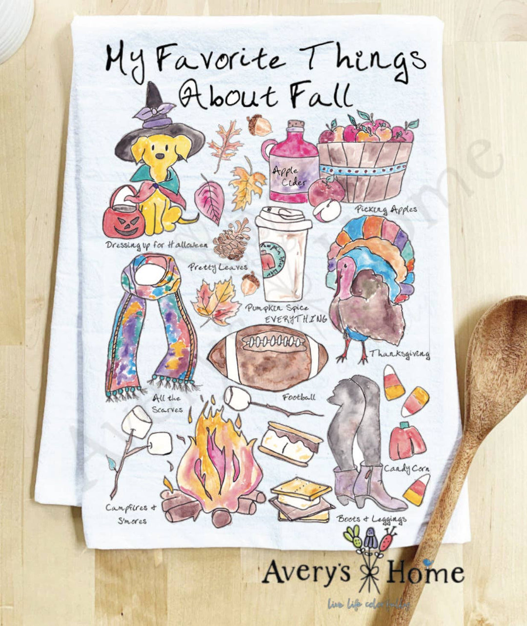 Favorite Things About Fall Tea Towel