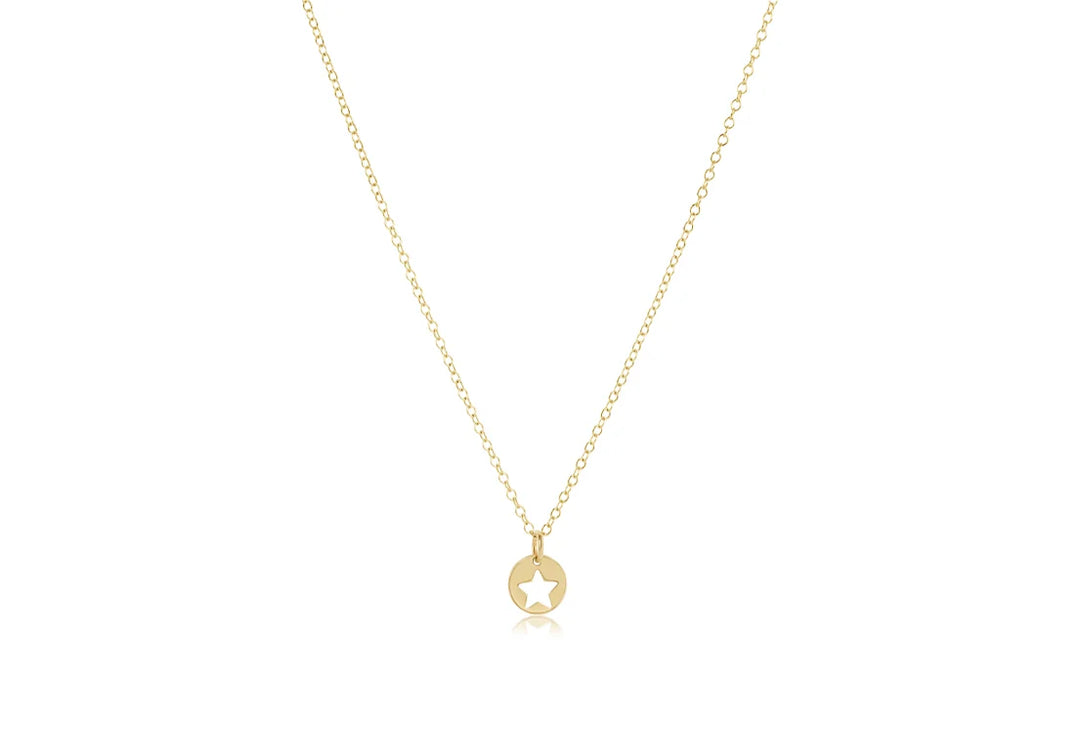 16" Necklace Gold - Star Small Gold Disc