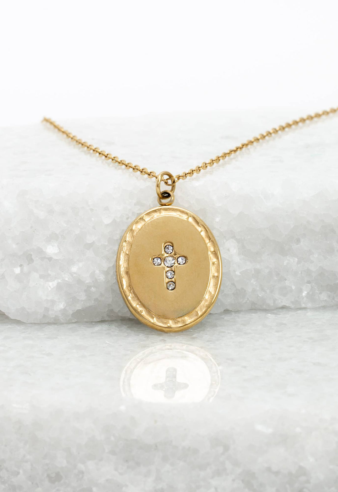 Shine Bright Cross Pendant in Mint