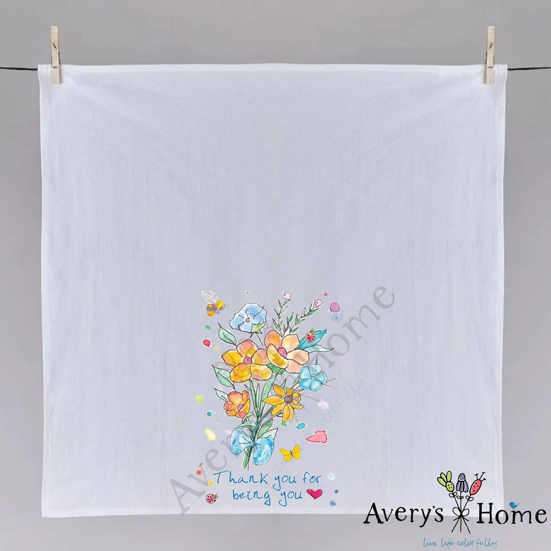 Thank You for Being You Bouquet Friendship Tea Towel
