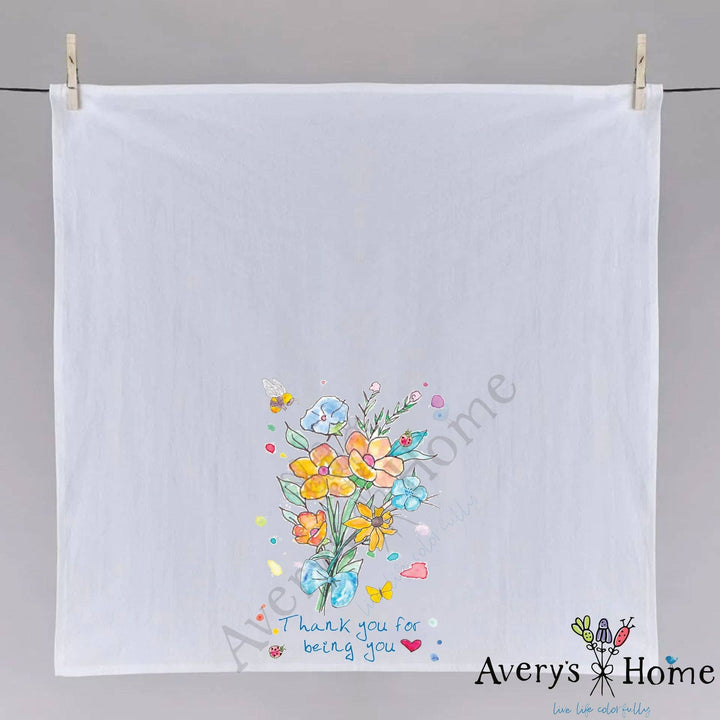 Thank You for Being You Bouquet Friendship Tea Towel